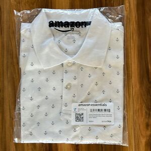 NEW Amazon Essentials Mens Anchor Polo Shirt